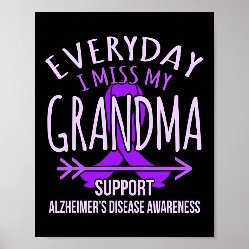 My Grandma Alzheimerheimers Disease Awareness Rib Poster