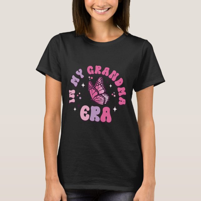 My Grandma Era Funny Butterfly Groovy Retro Mother T-Shirt (Front)