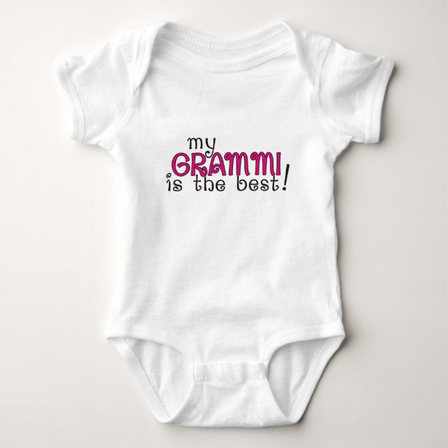 My Grandma Grammi is The Best! Girl Onsie Baby Bodysuit (Front)
