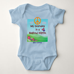 My Grandma is a Retired Hippie baby apparel Baby Bodysuit