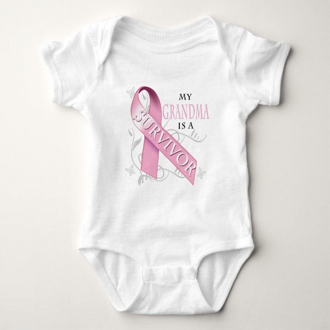 My Grandma is a Survivor.png Baby Bodysuit (Front)