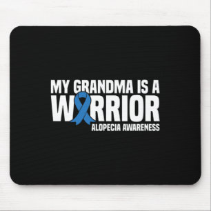 My Grandma is a Warrior Blue Ribbon Alopecia Aware Mouse Pad