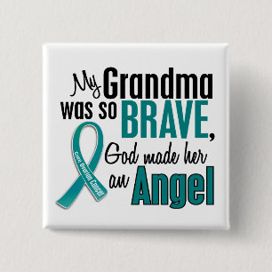 My Grandma Is An Angel 1 Ovarian Cancer Pinback Button