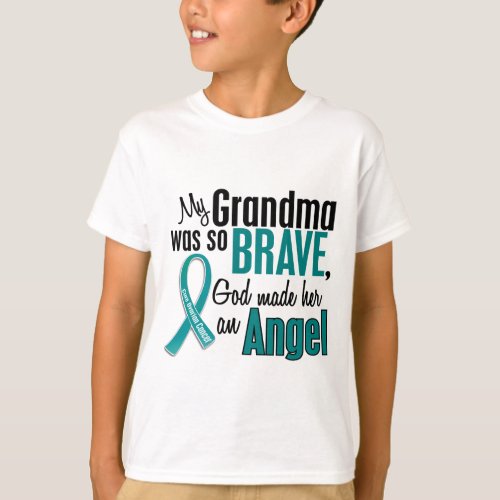 My Grandma Is An Angel 1 Ovarian Cancer T_Shirt