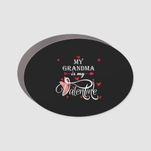 My Grandma Is My Valentine Valentines Day Grandson Car Magnet