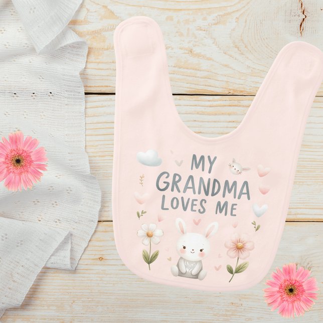 My Grandma Loves Me Baby Bib (Creator Uploaded)