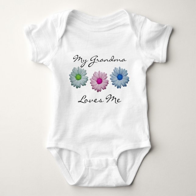 My Grandma Loves Me Baby Bodysuit (Front)