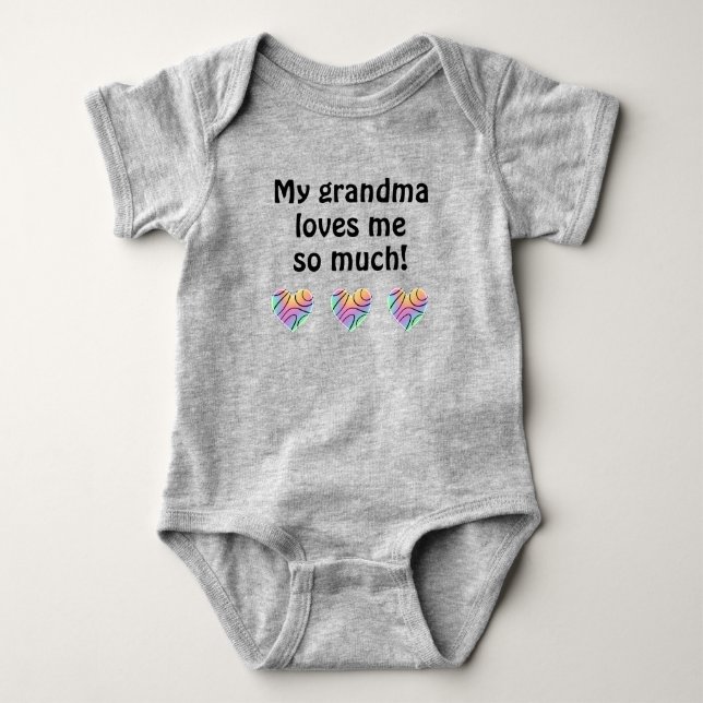 My Grandma Loves Me Baby Bodysuit (Front)