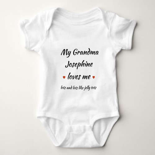 My Grandma loves me Baby grow  Custom name Baby Bodysuit