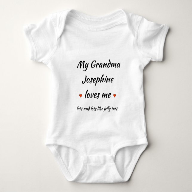 My Grandma loves me Baby grow,  Custom name Bodysuit (Front)