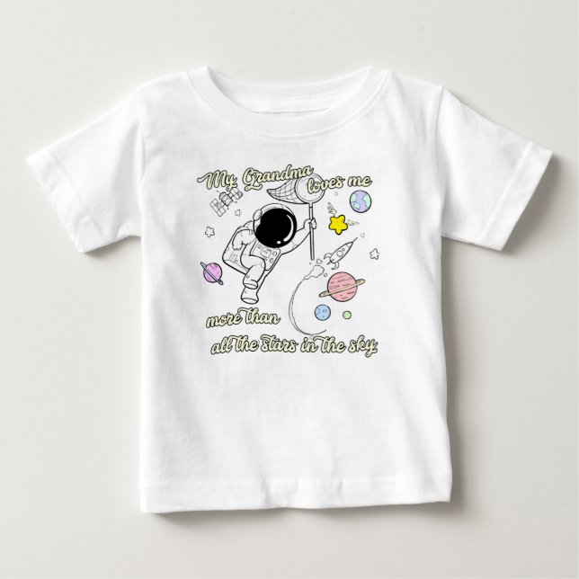My Grandma Loves Me Baby T-Shirt (Front)