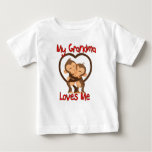My Grandma Loves Me Monkey Baby T-Shirt
