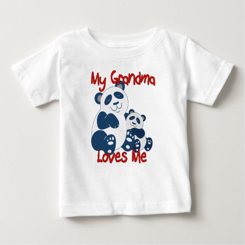 My Grandma Loves Me Panda Baby T_Shirt