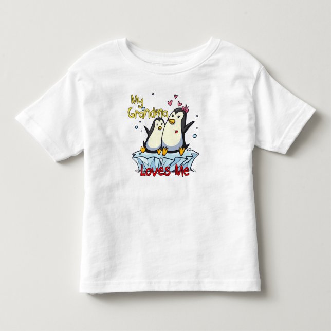 My Grandma Loves Me Penguin Toddler T-shirt (Front)