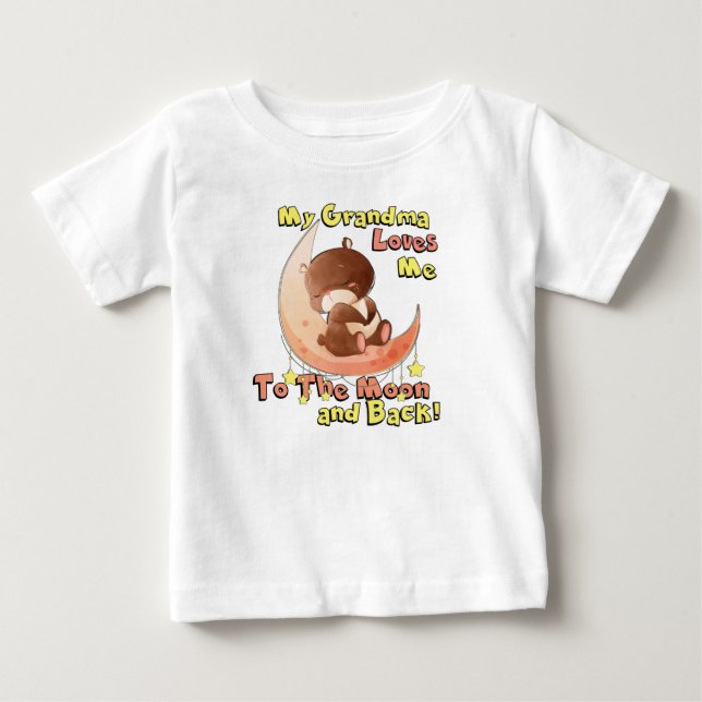 My Grandma Loves Me to the Moon and Back Baby T-Shirt (Front)