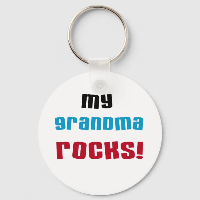 My Grandma Rocks T-shirts and Gifts Keychain (Front)