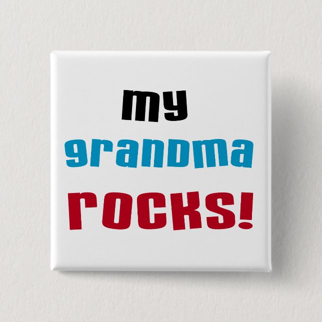 My Grandma Rocks T-shirts and Gifts Pinback Button (Front)