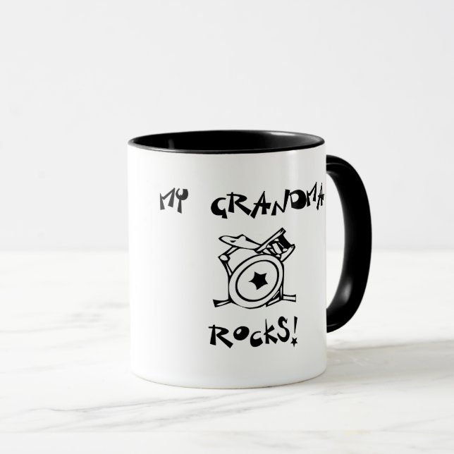 My Grandma Rocks the Drums Star Drum Set Mug (Front Right)