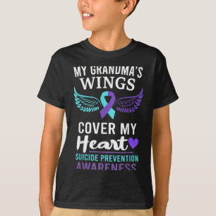 My Grandma's Wings Cover Heart Suicide Awareness R T-Shirt