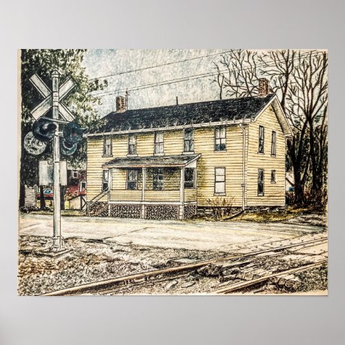 My Grandmothers House _ Rogers Ohio Pencil  Poster