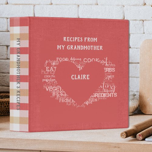 My Grandmothers Recipes Retro Plaid 3 Ring Binder