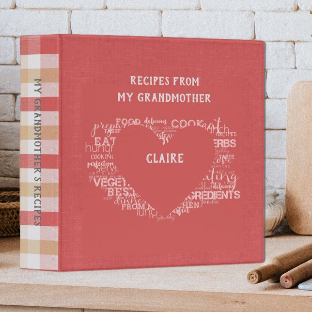 My Grandmother's Recipes Retro Plaid 3 Ring Binder (Creator Uploaded)