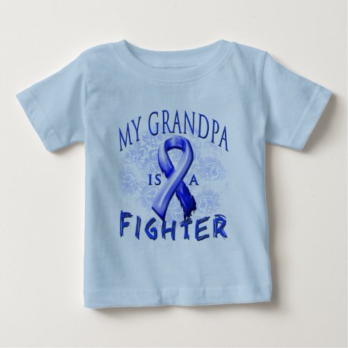 My Grandpa Is A Fighter Blue Baby T_Shirt