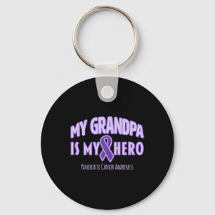 My Grandpa Is My Hero Pancreatic Cancer Awareness Keychain