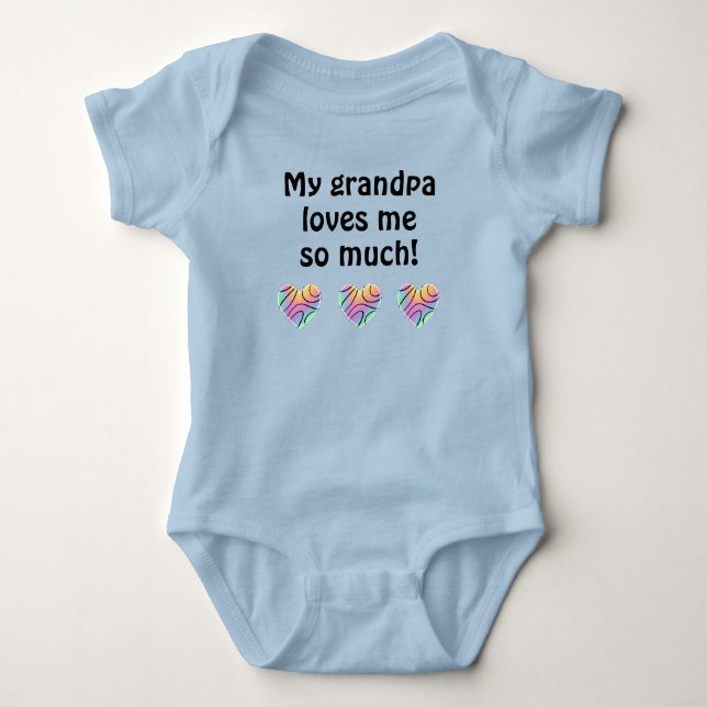 My Grandpa Loves Me Baby Bodysuit (Front)