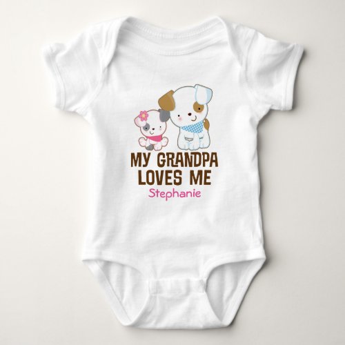 My Grandpa Loves Me Baby Girl grandchild Shirt
