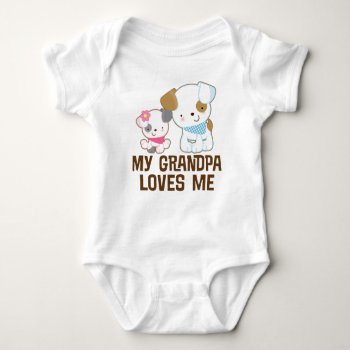 My Grandpa Loves Me Baby Girl Grandchild Tee by MainstreetShirt at Zazzle