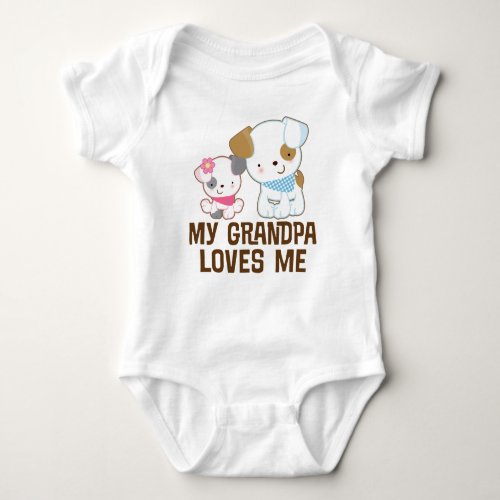 My Grandpa Loves Me Baby Girl grandchild tee