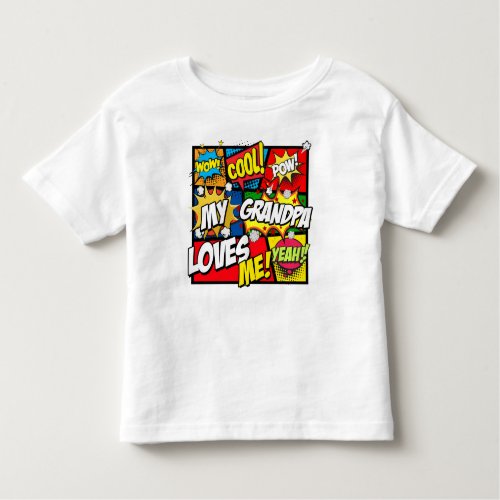 My Grandpa Loves Me Superhero Toddler T_shirt