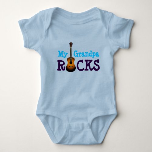 My Grandpa Rocks Baby Bodysuit