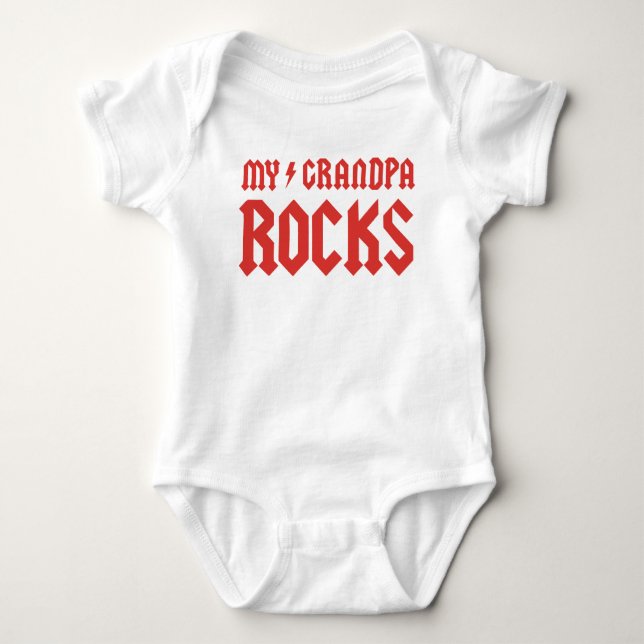 My Grandpa Rocks Baby Bodysuit (Front)