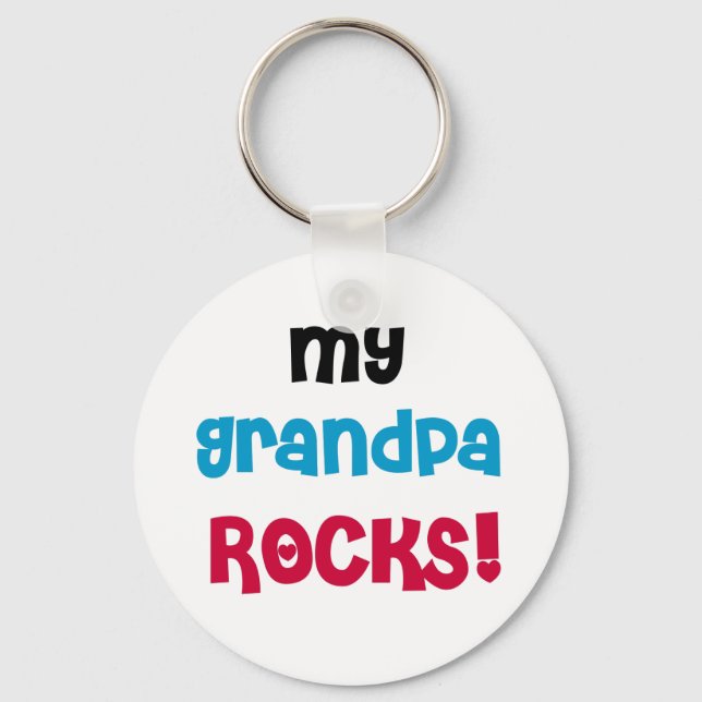 My Grandpa Rocks Keychain (Front)