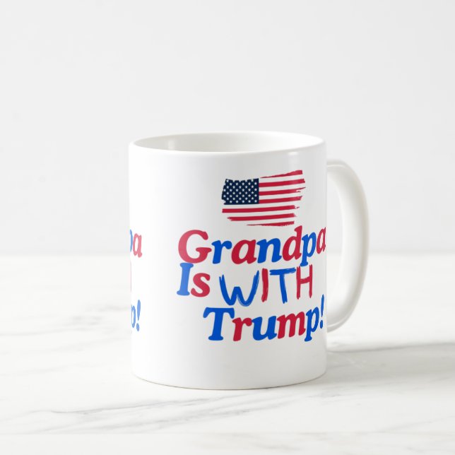 My Grandpa Stands With Donald Trump Coffee Mug (Front Right)