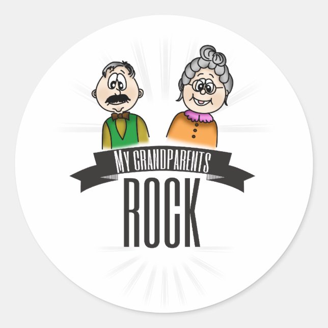 My Grandparents Rock Classic Round Sticker (Front)