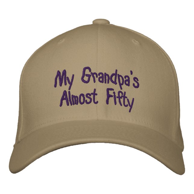 My Grandpa's Almost Fifty Embroidered Baseball Cap (Front)