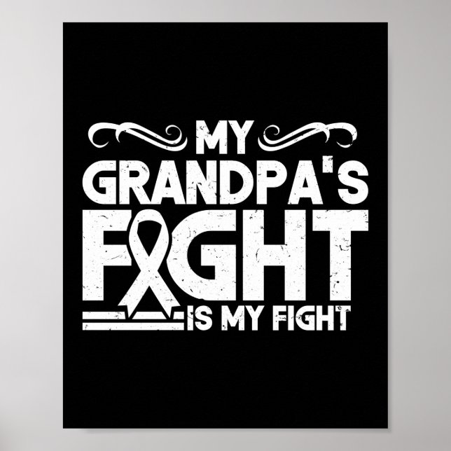 My Grandpa's Fight Is My Fight Lung Cancer Poster (Front)