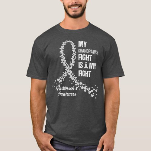My Grandpaws Fight Is My Fight Parkinsons Gifts T_Shirt