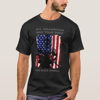 My Grandson Has Your Back - Military T-Shirt