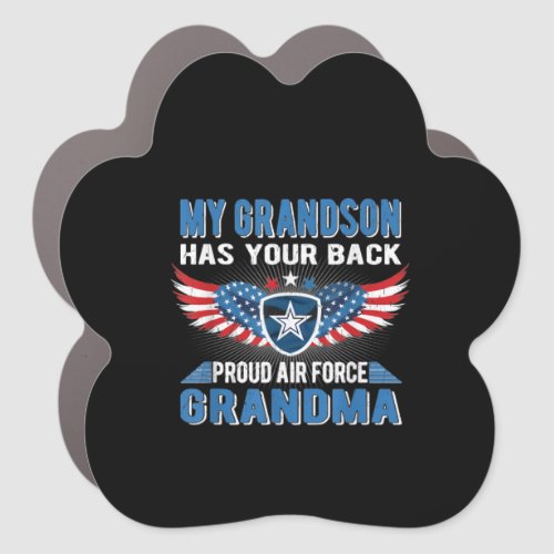 My Grandson Has Your Back Proud Air Ce Grandma Car Magnet