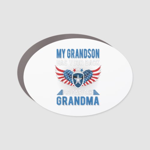 My grandson has your back proud air grandma gift car magnet