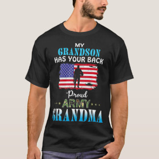 My Grandson Has Your Back Proud Army Grandma Camou T-Shirt