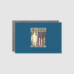 My Grandson Has Your Back - Proud Army Grandma Car Magnet