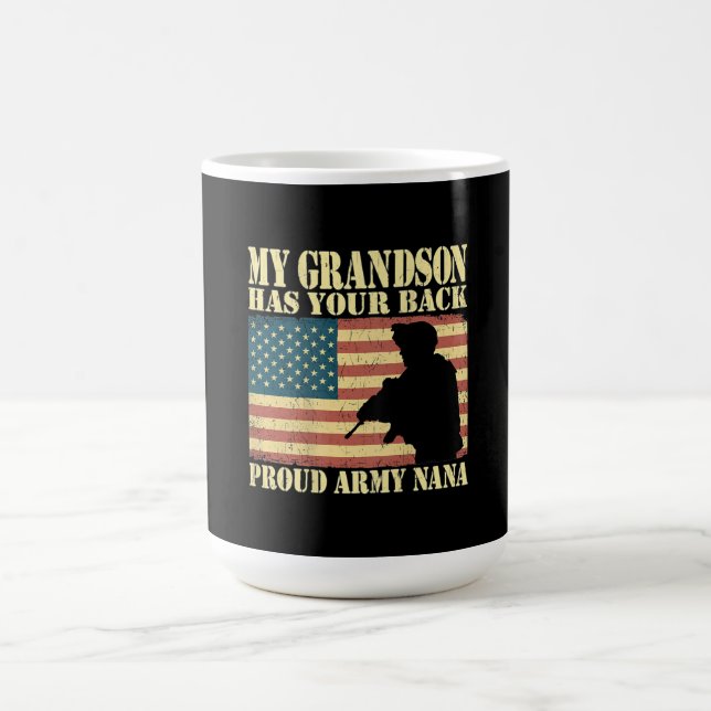 My Grandson Has Your Back - Proud Army Grandma Coffee Mug (Center)