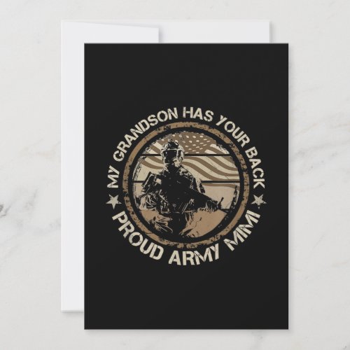 My Grandson Has Your Back Proud Army Mimi Military Holiday Card
