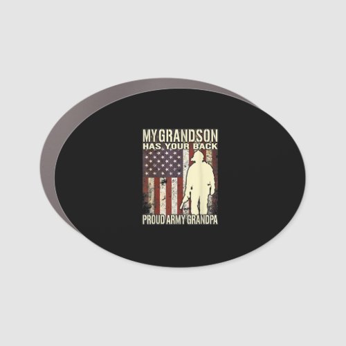 My Grandson Has Your Back _ Us Flag Proud Army Car Magnet