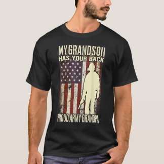 my grandson has your back - us flag proud army T-Shirt